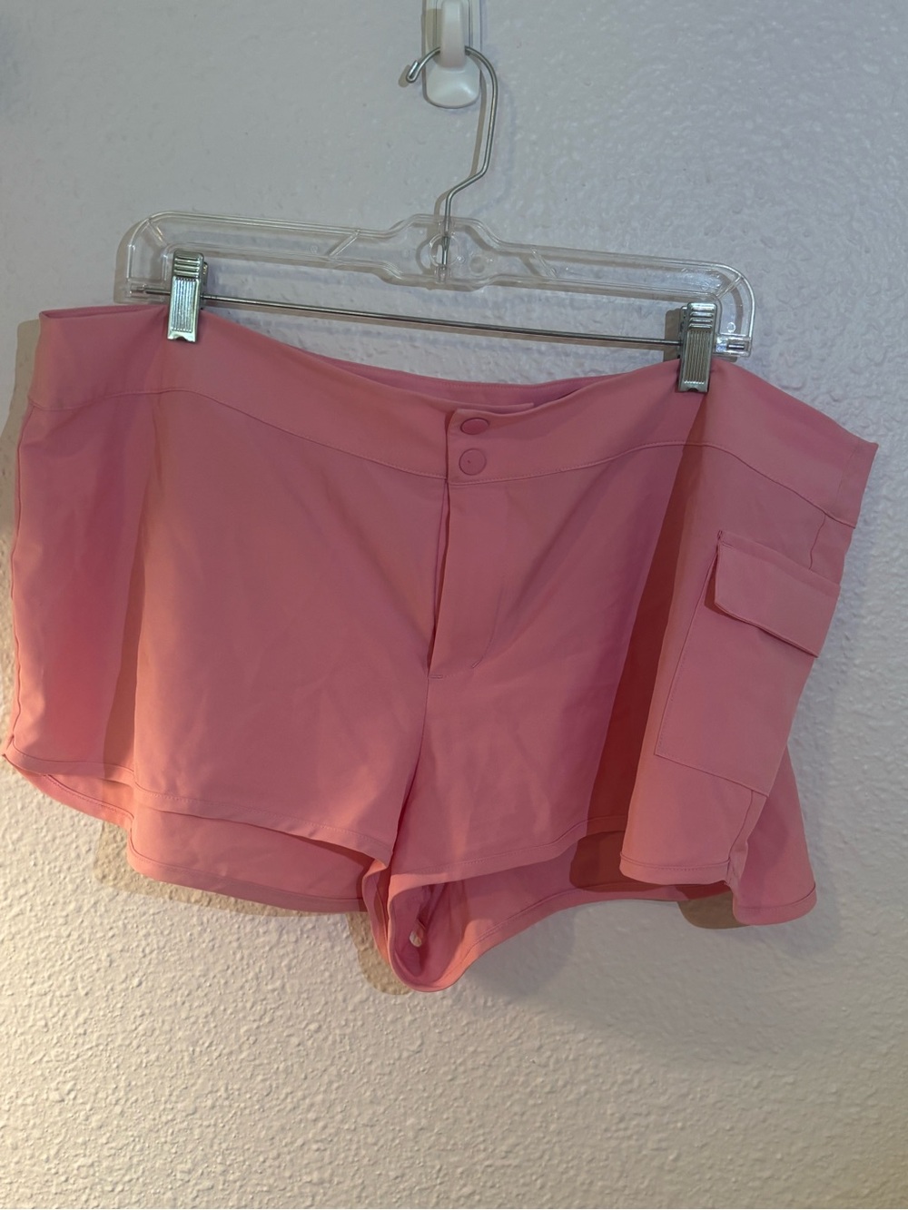 No Boundaries Pink Swim Sarong Shorts with Side Pocket